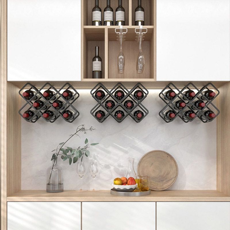 Modern Simple Tabletop Wine Rack Metal Black Wine Bottle Rack voor keuken