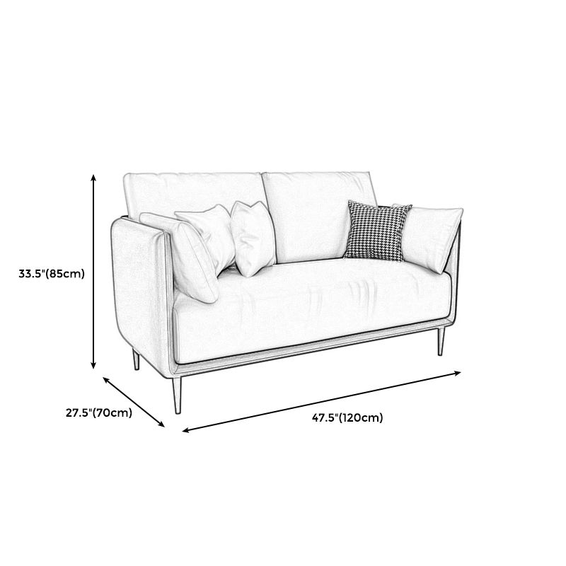 27.55" W Genuine Leather Modern Square Arm Sofa for Restaurant Clearhalo 'furn' 'furn_sofas' 'Furniture' 'furniture_sofas' 'kitchen' 'kitchen_sofas' 'Living Room Furniture' 'Sofa' 'sofas' 1200x1200_57716239-22e7-4282-9785-1c2ec2477b64