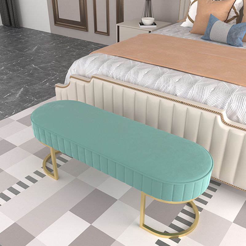 Modern Faux Leather Bench Oval Foam Bench with Legs for Home Office Clearhalo 'Benches' 'Chairs & Seating' 'furn' 'furn_benches' 'Furniture' 'Living Room Furniture' 1200x1200_5771b72b-ea55-4894-bf8d-e2bc14ed3a66