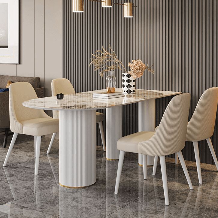Free Form Stone Dining Table Modern Dining Table for Dining Room Clearhalo 'Dining Tables & Seating' 'Dining Tables' 'dining_table' 'furn' 'furn_dining_table' 'Furniture' 'Kitchen & Dining Furniture' 1200x1200_57723b3f-3200-4499-9d75-8385f83a1d95