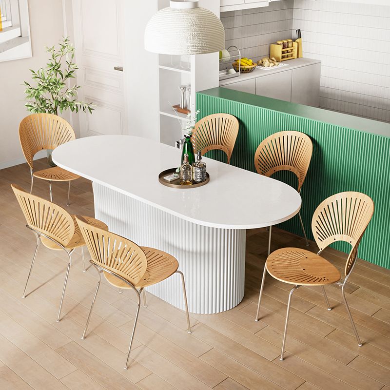 Oval Pedestal Base Furniture Contemporary Style Dining Room Collection Clearhalo ' dining_table' 'Dining Tables & Seating' 'Dining Tables' 'furn' 'furn_dining_table' 'Furniture' 'furniture_dining_table' 'Kitchen & Dining Furniture' 'kitchen&dining_furn' 'kitchen' 'kitchen_dining_table' 1200x1200_5772dbd9-c9a3-4de1-8e54-3b5d787f432d