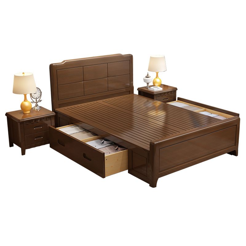 Letto standard in legno massello scandinavo letto naturale con testiera