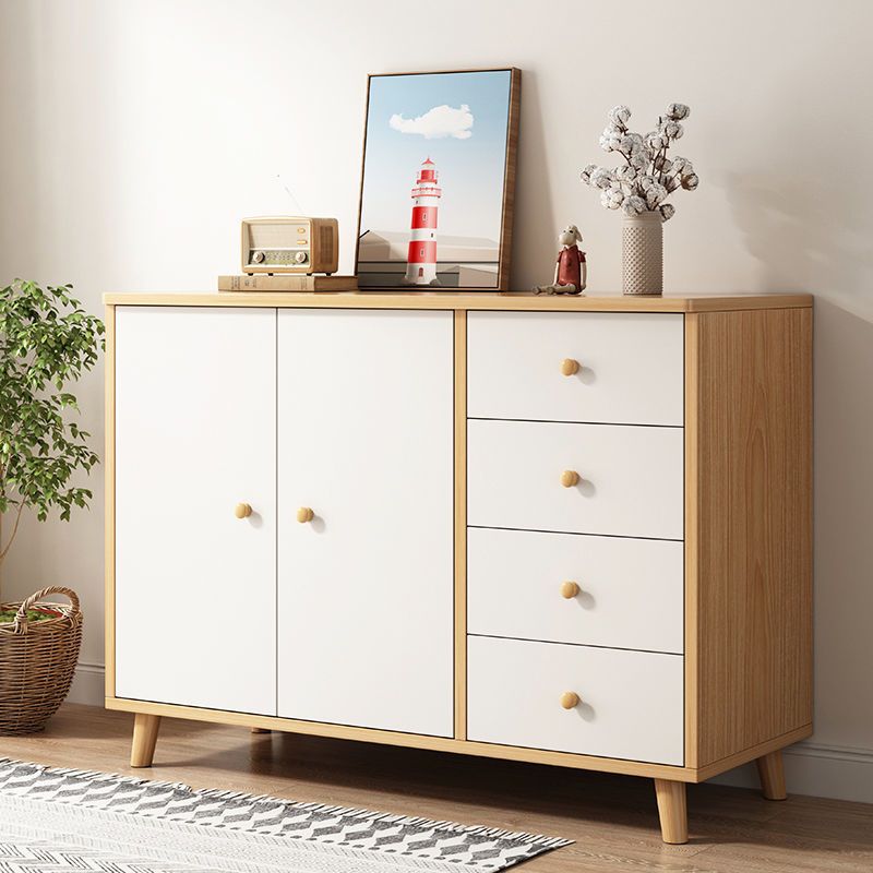 Sideboard in legno ingegnerizzato moderno semplice tavolo a buffet beige con cassetto per sala da pranzo