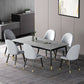 Set di tavoli da pranzo in ferro moderno 1/2/3/5/7 pezzi Dinette Set con top in pietra sinterizzata