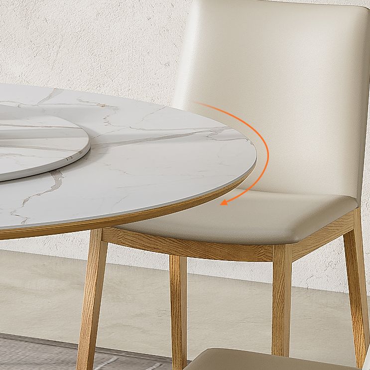 Modern Round Table White Sintered Stone Dining Table for Home Clearhalo 'Dining Tables & Seating' 'Dining Tables' 'dining_table' 'furn' 'furn_dining_table' 'Furniture' 'Kitchen & Dining Furniture' 1200x1200_57755f21-ef1f-4223-8a72-7ab275d6c34d