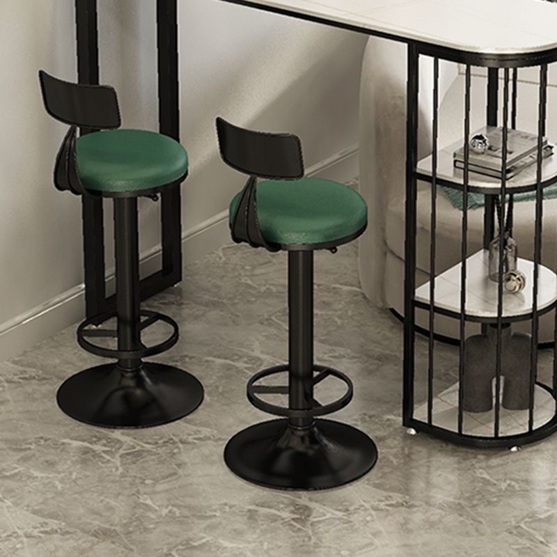 Low Back Dining Stool Adjustable Height Bar Stool with Metal Base Clearhalo 'Bar Furniture' 'Bar Stools' 'bar_stools' 'furn' 'furn_bar_stools' 'Furniture' 'Kitchen & Dining Furniture' 1200x1200_5777faca-41b6-42f5-b793-4926725a4c27