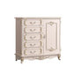 Glam Storage Chest White Artificial Wood Storage Chest Dresser with Drawers and Doors