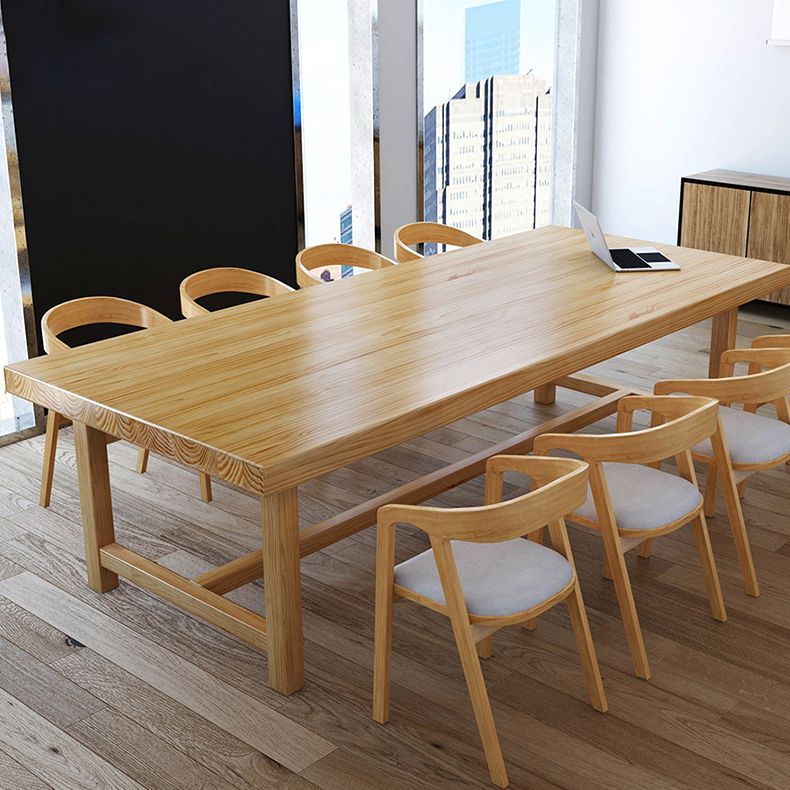 Solid Wood Industrial Rectangle Indoor Table Wood Top Table with Trestle Clearhalo ' dining_table' 'Dining Tables & Seating' 'Dining Tables' 'furn' 'furn_dining_table' 'Furniture' 'furniture_dining_table' 'Kitchen & Dining Furniture' 'kitchen&dining_furn' 'kitchen' 'kitchen_dining_table' 1200x1200_577af6b4-4855-4e0f-891d-7b62b647e306