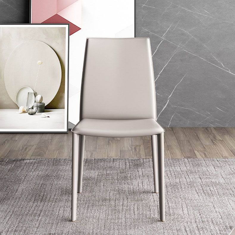 Contemporary Leather Curved Dining Chair Parsons Chair for Brasserie Clearhalo ' kitchen&dining_furn' 'Dining Chairs' 'Dining Tables & Seating' 'dining_chair' 'furn' 'furn_dining_chair' 'Furniture' 'furniture_dining_chair' 'Kitchen & Dining Furniture' 'kitchen' 1200x1200_577c2ab8-cbfd-4c36-87de-3ae0fb6d07e7