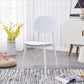 Scandinavian Open Back Dining Chair Plastic Armless Dining Side Chair