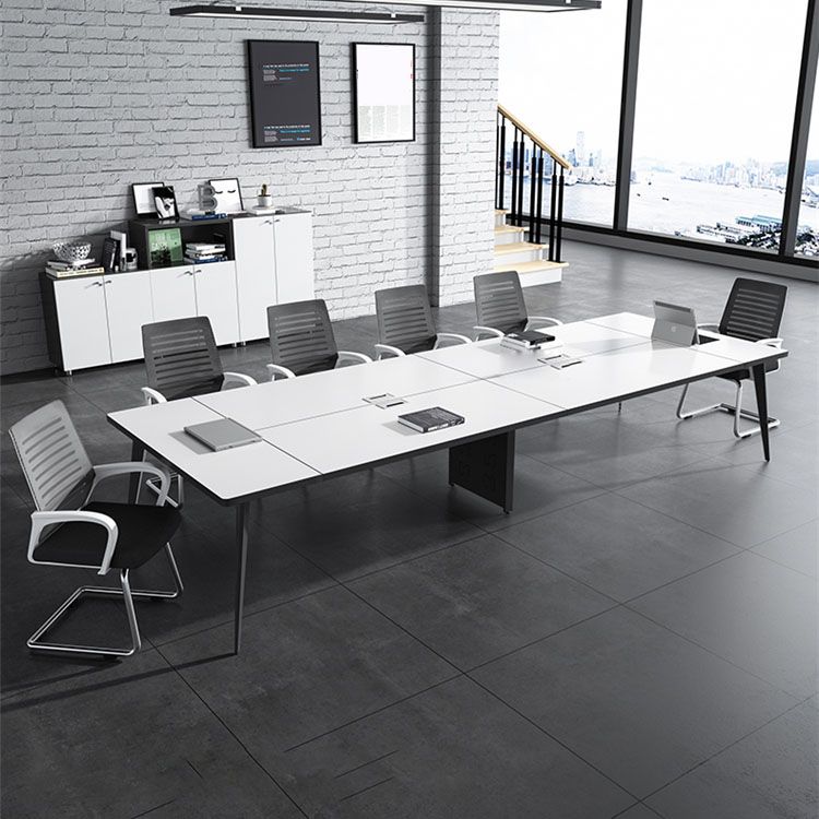 Escritorio de escritura de madera curva de estilo industrial parsons de la base de trabajo para la oficina