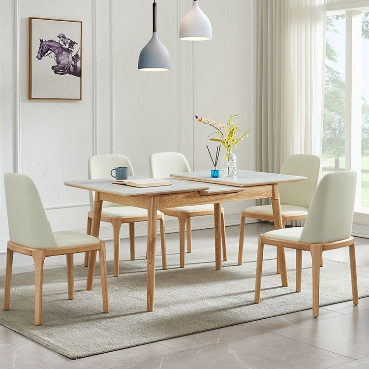 Massief houten keukeneetkamer bijzetstoelen Parsons stoel in wit