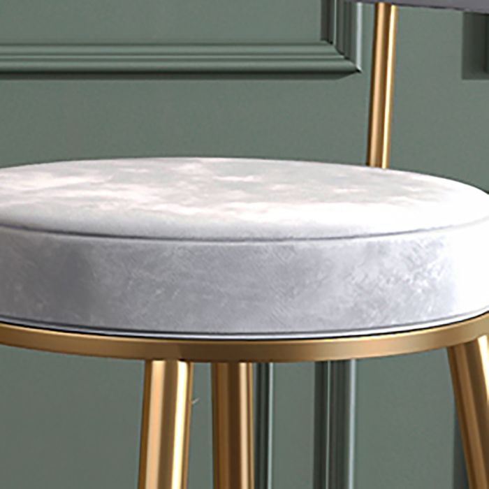 Nordic Low Back Bar Stool Round Counter Bar Stool with Metal Legs Clearhalo 'Bar Furniture' 'Bar Stools' 'bar_stools' 'furn' 'furn_bar_stools' 'Furniture' 'furniture_bar_stools' 'Kitchen & Dining Furniture' 1200x1200_577ef495-f438-4503-9eda-1fe3687467a8