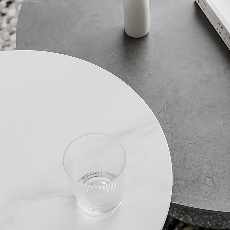 Slate Coffee Table Round Modern Minimalist Coffee Table for Living Room