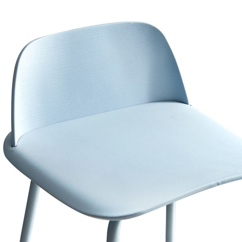 Plastic Stool Contemporary Low Back Bar Height Stool with Metal Legs