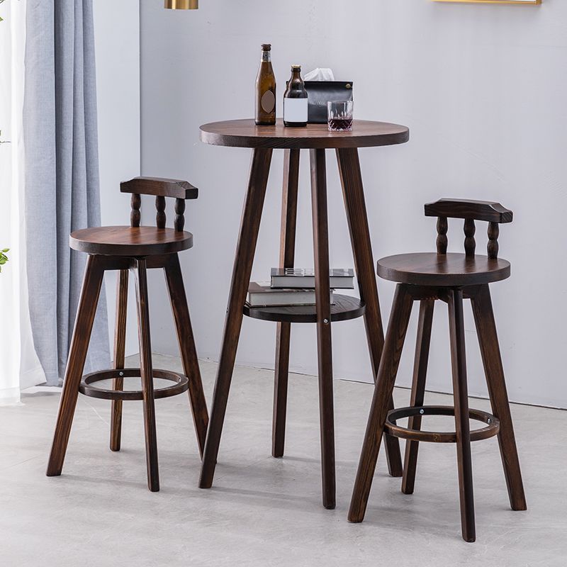 Traditional Counter Bar Stool Leather Armless Bar Stool with Footrest Wood Base Clearhalo 'Bar Furniture' 'Bar Stools' 'bar_stools' 'furn' 'furn_bar_stools' 'furniture_bar_stools' 'Kitchen & Dining Furniture' 'kitchen&dining_furn' 'kitchen' 'kitchen_furn' Furniture' 1200x1200_5781397f-e06a-46b4-acd5-850d14b5835f