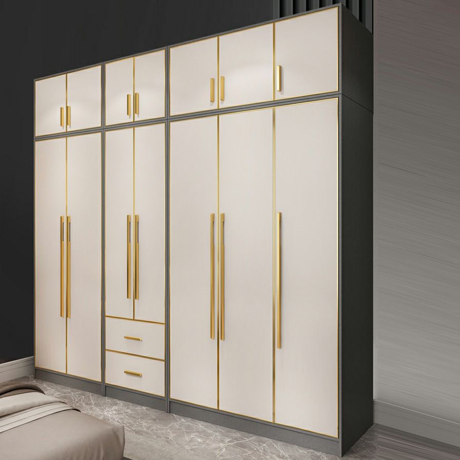 Contemporary Wardrobe Closet with Shelves Engineered Wood Wardrobe Armoire