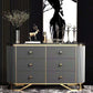 Sideboard in stile glam con tavolo da tavolo a buffet a 6 cassetti per la sala da pranzo