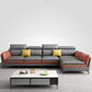 Scandinavian Faux Leather Seating Living Room Flared Arm Cushions sofa Clearhalo 'furn' 'furn_sectionals' 'Furniture' 'Living Room Furniture' 'Sectionals' 1200x1200_57820230-47b2-4caf-805d-191cb939e6e9