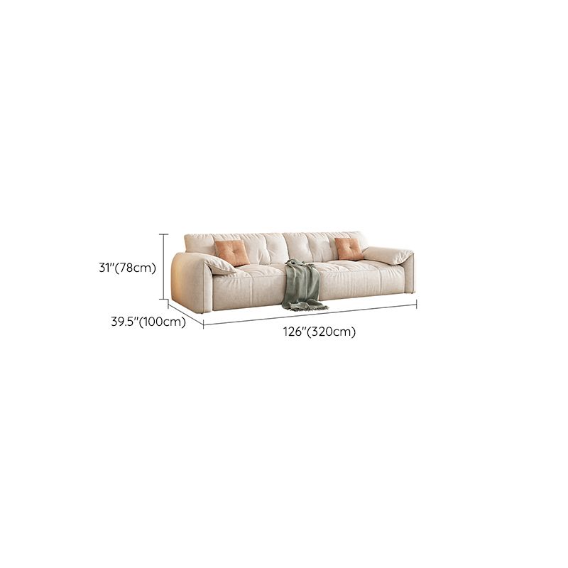 Off-White Fabric Sofa Pillow Top Arm Reclining Loveseat for Bonus Room Clearhalo 'furn' 'furn_sofas' 'Furniture' 'Living Room Furniture' 'Sofa' 'sofas' 1200x1200_57820359-df32-490e-b368-7307a18f7994