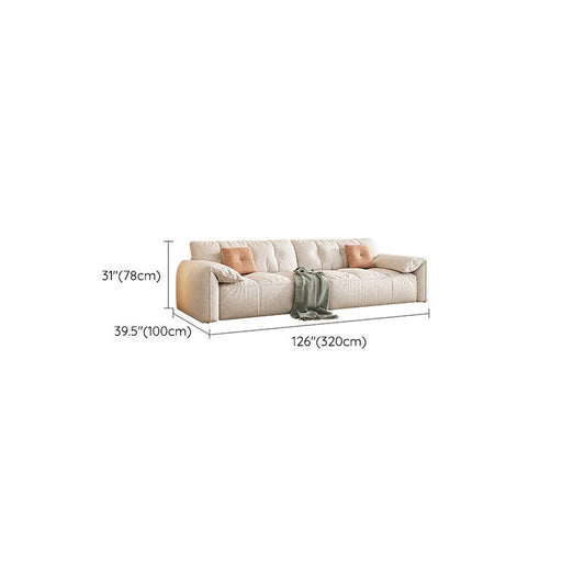 Off-White Fabric Sofa Pillow Top Arm Reclining Loveseat for Bonus Room Clearhalo 'furn' 'furn_sofas' 'Furniture' 'Living Room Furniture' 'Sofa' 'sofas' 1200x1200_57820359-df32-490e-b368-7307a18f7994