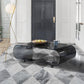 Geometric Glass Coffee Table with Casters Contemporary Shelf Included Cocktail Table Clearhalo 'Coffee & Accent Tables' 'Coffee Tables' 'coffee_tables' 'furn' 'furn_coffee_tables' 'Furniture' 'Living Room Furniture' 1200x1200_578581ca-c542-441e-96fa-2ad4278017ad