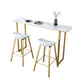 Rectangular Stone Bar Table Contemporary Bistro Table with Metal Base