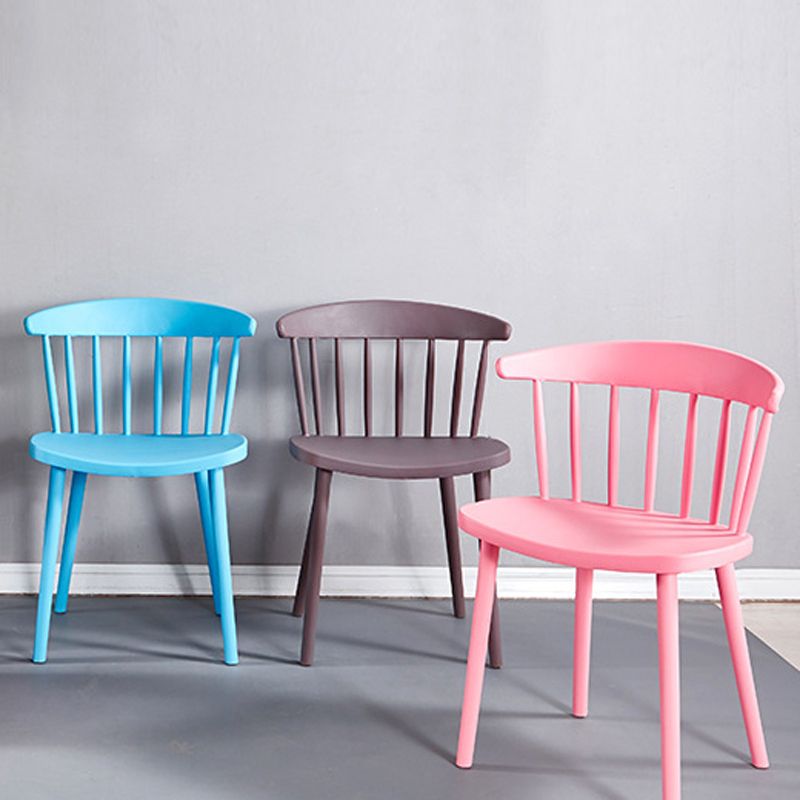 Plastic Scandinavian Armless Chair Windsor Back Indoor-Outdoor Chair Clearhalo 'Dining Chairs' 'Dining Tables & Seating' 'dining_chair' 'furn' 'furn_dining_chair' 'Furniture' 'furniture_dining_chair' 'Kitchen & Dining Furniture' 1200x1200_578716ab-fff5-47d2-861a-f70a131c886a