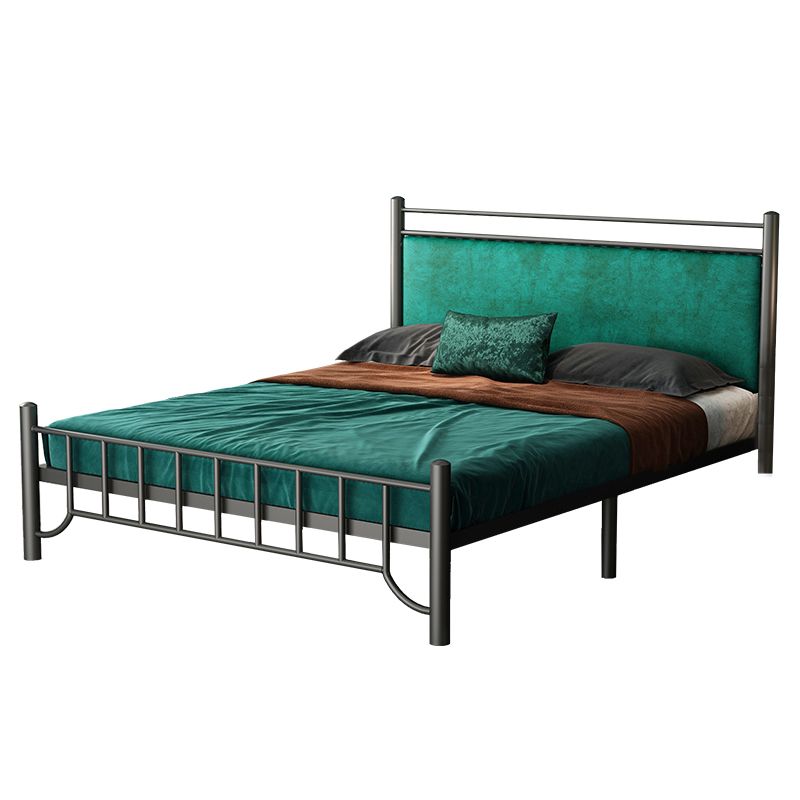 Glam -standaardbed met rechthoekig paneelhoofdeinde en metalen benen bed