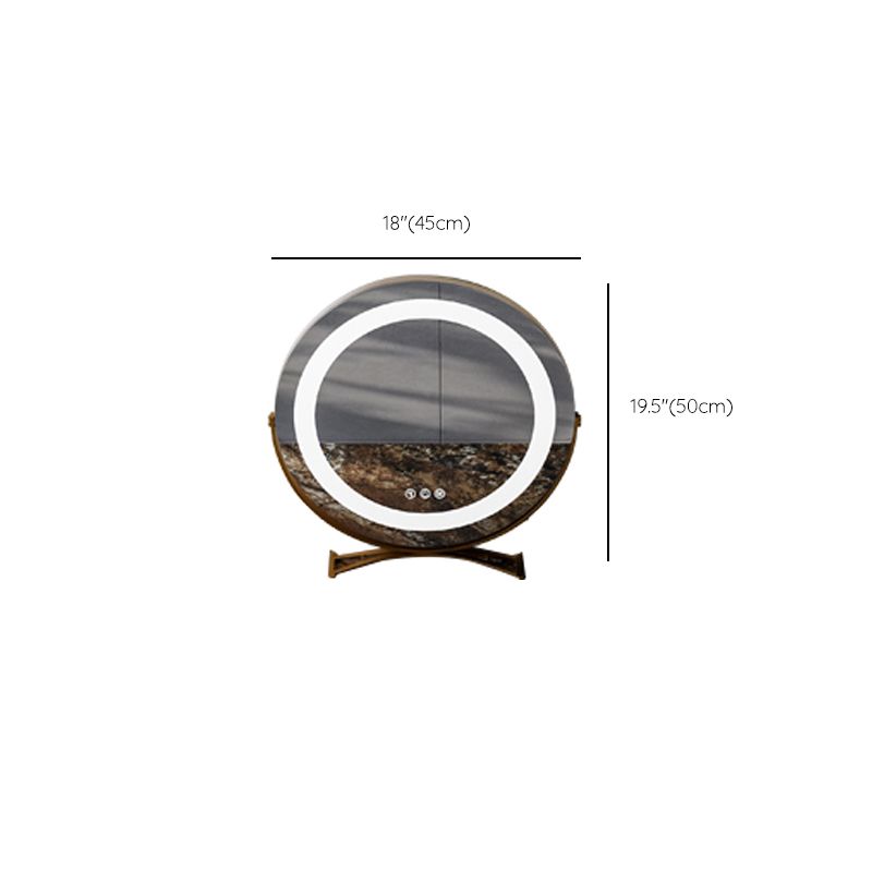 Tavolo da vanità a specchio illuminato set lussuoso tavolo da toeletta da top in pietra