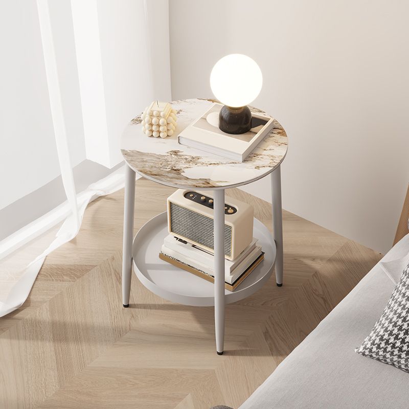 1 armoire de chevet en pierre d'étagère table de nuit contemporaine avec jambes, 19,7 "de haut