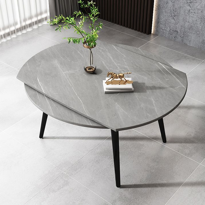 4-foot Stone Dinette Table Simplicity Style Round Dining Table with Drop Leaf Clearhalo ' dining_table' 'Dining Tables & Seating' 'Dining Tables' 'furn' 'furn_dining_table' 'Furniture' 'furniture_dining_table' 'Kitchen & Dining Furniture' 'kitchen&dining_furn' 'kitchen' 'kitchen_dining_table' 1200x1200_57890288-d881-4284-8cb6-ff39773b64d5