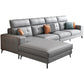 Modern 5-seat Faux Leather Sectional Square Arm Sectional with 4 Pillows Clearhalo 'furn' 'furn_sectionals' 'Furniture' 'Living Room Furniture' 'Sectionals' 1200x1200_57891d10-1cf2-4eec-9dda-0428f8c9effd