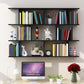 Modern Wall Mounted Shelf Bookcase Horizontal Engineered Wood Bookshelf