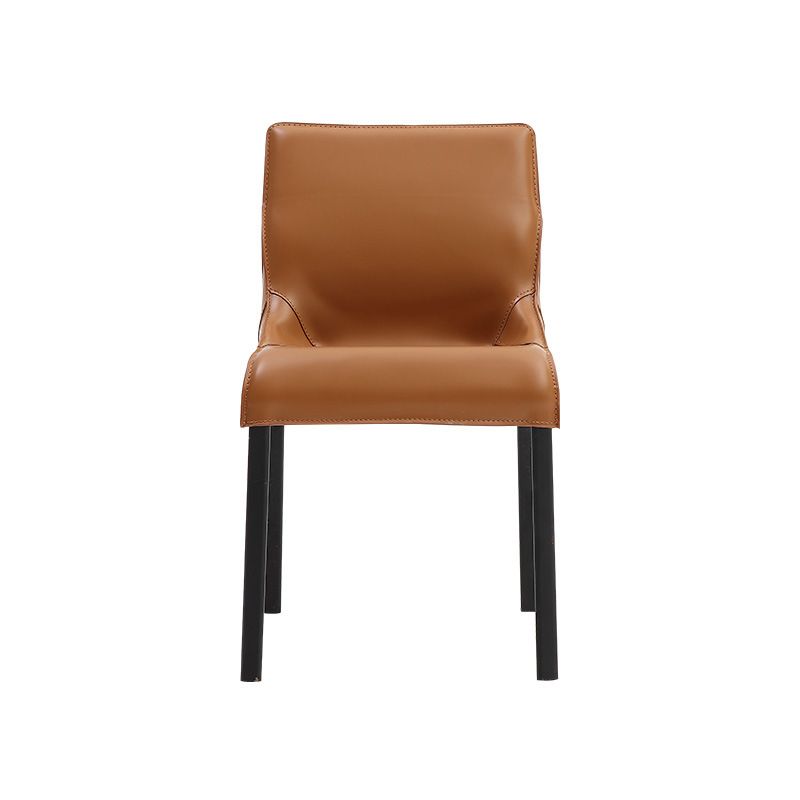 Contemporary Side Chair Leather Armless Dining Chair for Dining Room