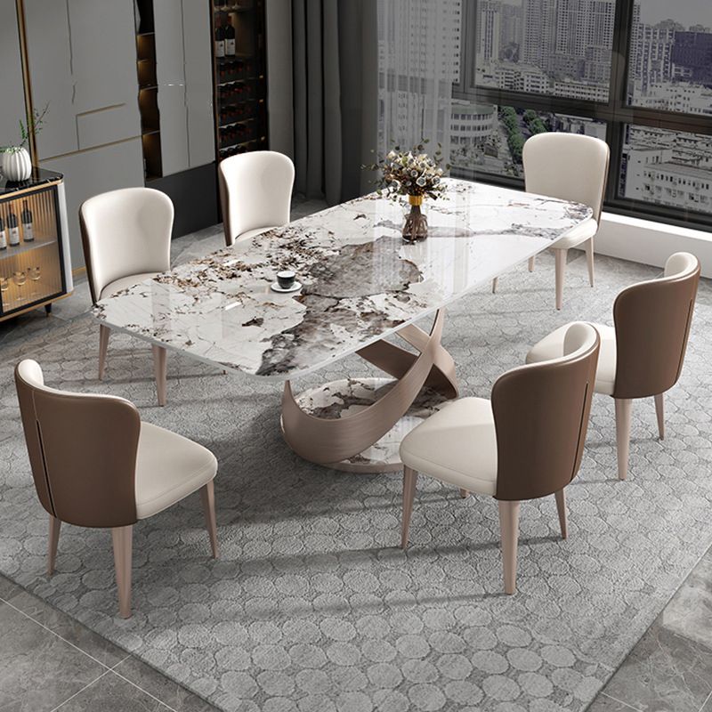 Rectangle Dining Set 1/4/5/7 Pieces Luxurious Sintered Stone Top Dinette Table Set
