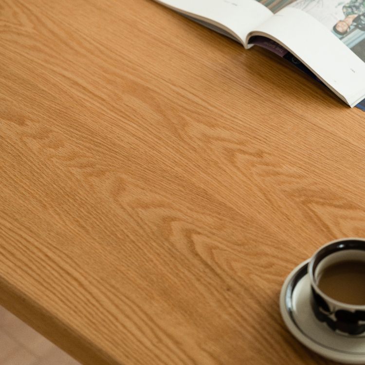 Modern Solid Wood Dining Table Natural Oak Rectangular Top with Double Pedestal Clearhalo 'Dining Tables & Seating' 'Dining Tables' 'dining_table' 'furn' 'furn_dining_table' 'Furniture' 'Kitchen & Dining Furniture' 1200x1200_578b23e5-a375-411d-b82a-5f932905772a
