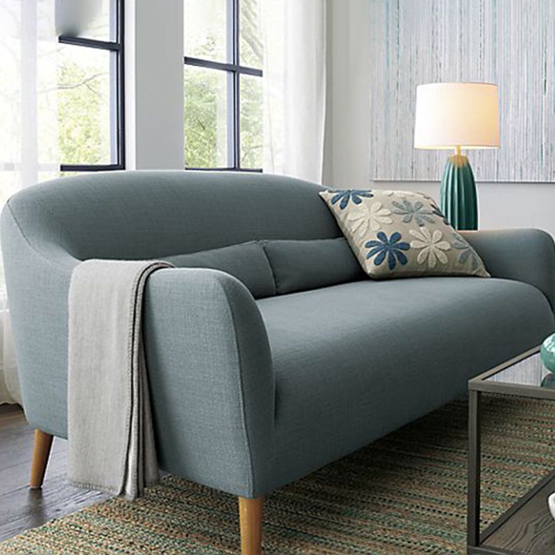 31.5"H Square Arm Linen Solid Color Scandinavian Curved Sofa Clearhalo 'furn' 'furn_sofas' 'Furniture' 'furniture_sofas' 'kitchen' 'kitchen_sofas' 'Living Room Furniture' 'Sofa' 'sofas' 1200x1200_578c6f92-9547-4892-b940-e7bf911eb0a0
