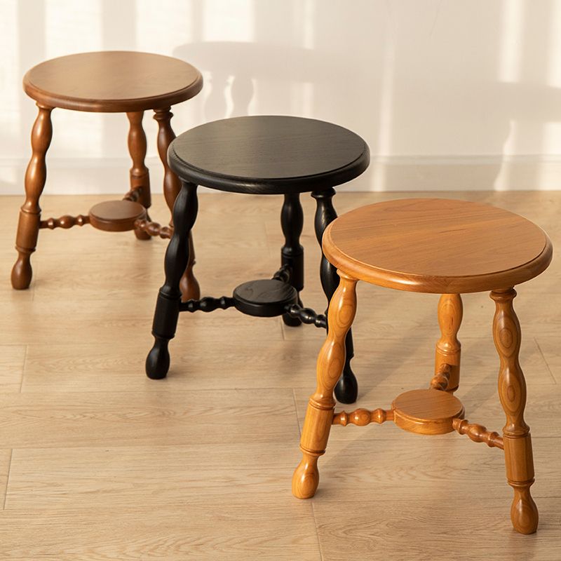 Rustic Solid Wood End Table 14.2" Tall Round 3 Legs Sofa Side Accent Table Clearhalo 'Coffee & Accent Tables' 'End & Side Tables' 'end_side_tables' 'furn' 'furn_end_side_tables' 'Furniture' 'Living Room Furniture' 1200x1200_578cb37f-930e-4193-866b-fc61daf094d5