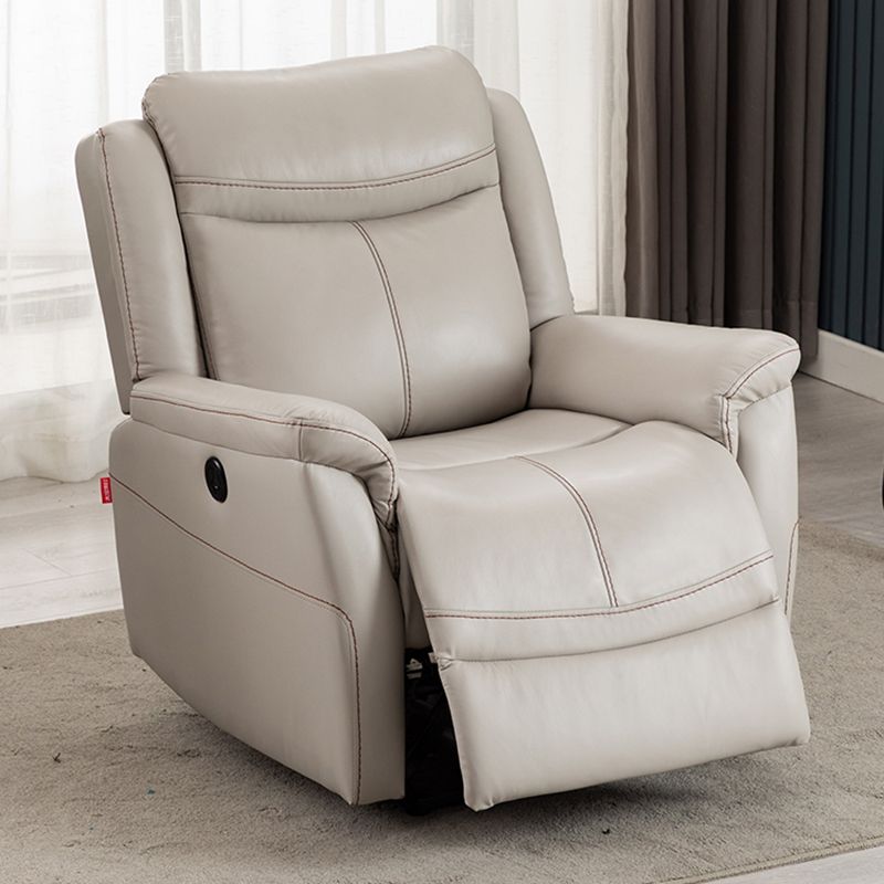 Swivel Rocker Metal Frame Standaard Recliner vaste kleur Lederen Recliner stoel