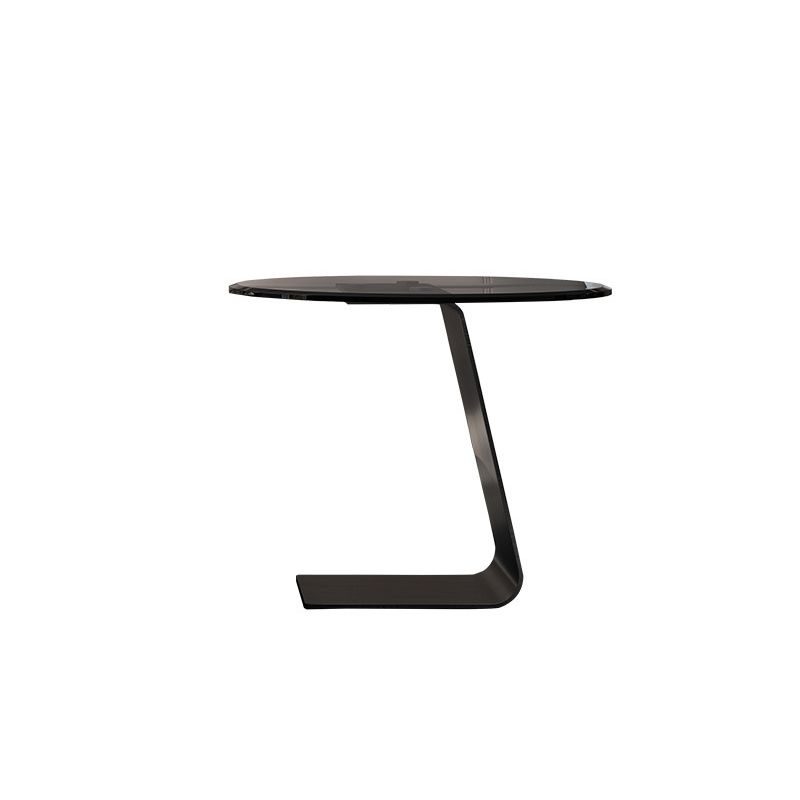 Tavolino da cocktail Glam Drum Slate con tavolino rotondo singolo con cassetto