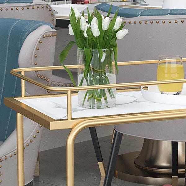 33.86" High Modern Rectangle Prep Table Rolling Metal Prep Table for Home