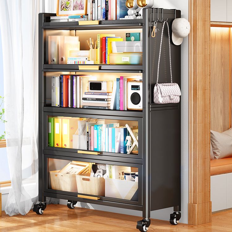 Bibliothèque en métal, 14,5 "W, étagères géométriques à bibliothèque multiples