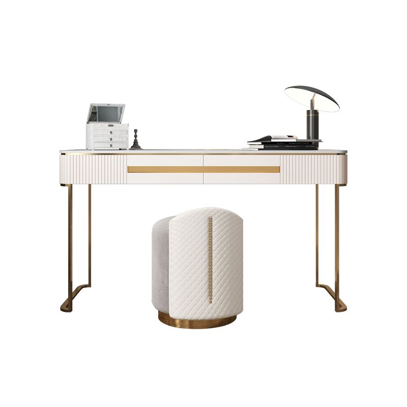 Metall Make -up -Schminktisch luxuriöser Steinhocker Set