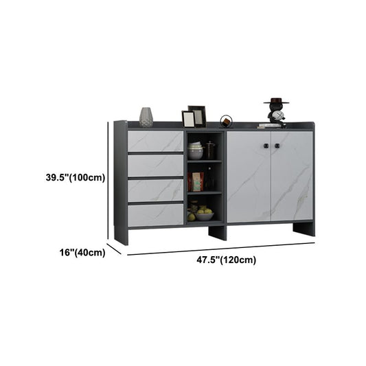 Moderno legno ingegnerizzato 39 "h sideboard buffet sala da pranzo buffet server in grigio