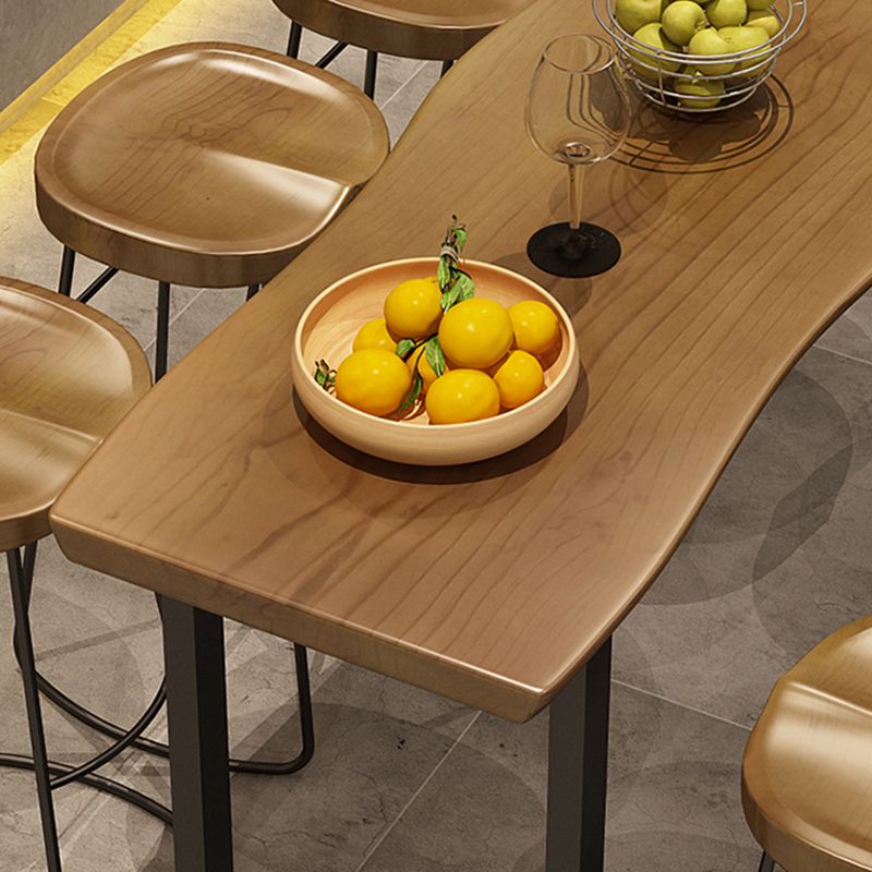 Rectangle Counter Wine Table Sled Wood Modern Cocktail Bar Table for Courtyard Clearhalo 'Bar Furniture' 'Bar Tables' 'bar_tables' 'Furniture' 'furniture_bar_tables' 'Kitchen & Dining Furniture' 'kitchen&dining_furn' 'kitchen' 1200x1200_5792bbd7-925e-428f-b061-660e625052a7