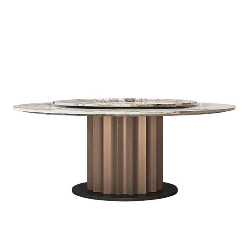 Round Pedestal Dinner Table Traditional Luxury Marble Dining Table for Indoor Clearhalo ' dining_table' 'Dining Tables & Seating' 'Dining Tables' 'furn' 'furn_dining_table' 'Furniture' 'furniture_dining_table' 'Kitchen & Dining Furniture' 'kitchen&dining_furn' 'kitchen' 'kitchen_dining_table' 1200x1200_5793b056-5859-4ffc-a9de-5f17d6700fbb