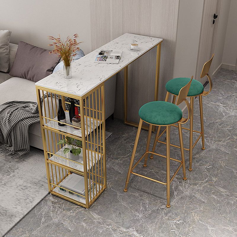 Stone Bar Table Traditional Luxury Rectangle Bar Table with Sled Base Clearhalo 'Bar Furniture' 'Bar Tables' 'bar_tables' 'Furniture' 'furniture_bar_tables' 'Kitchen & Dining Furniture' 1200x1200_5794bbbc-1fad-42e6-b70d-00d32a115d41