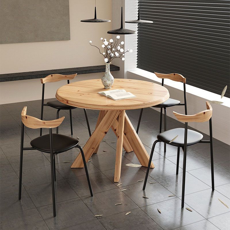 1/2/5 Pcs Wood Modern Dining Room Set with Round Table and Metal Chairs Dinette Set Clearhalo 'Dining Room Sets' 'Dining Tables & Seating' 'dining_room_set' 'furn' 'furn_dining_room_set' 'Furniture' 'furniture_dining_room_set' 'Kitchen & Dining Furniture' 'kitchen&dining_furn' 'kitchen' 1200x1200_5794e04e-049d-4a00-9a69-a8994b0b0fdc