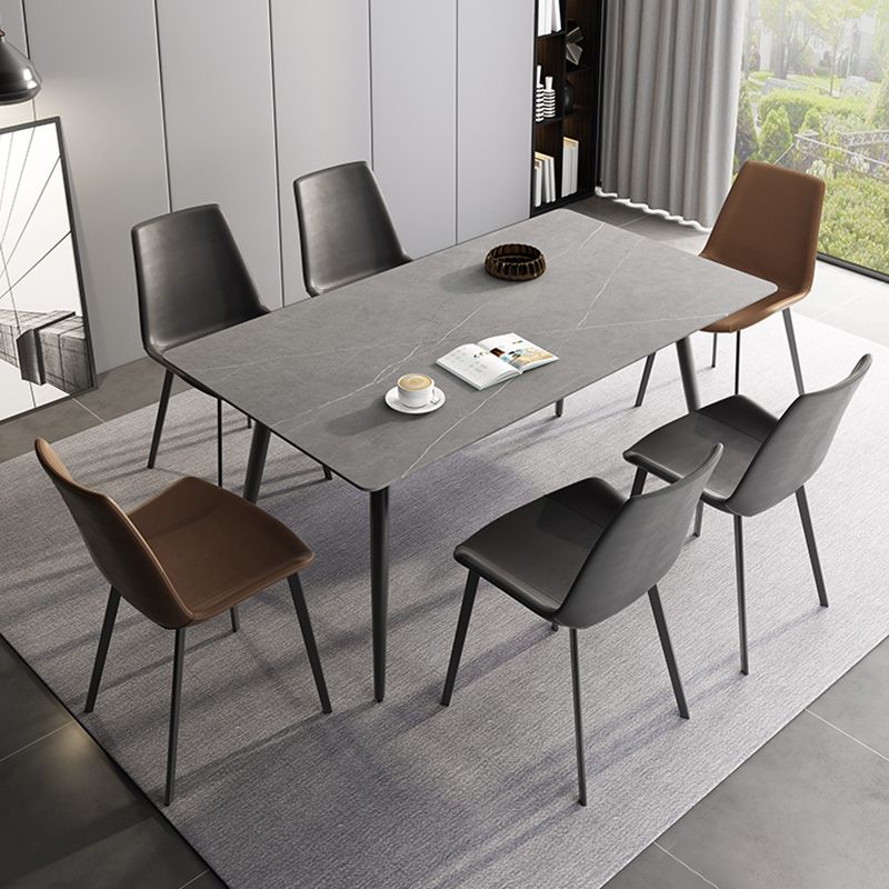 Industrial Style Sintered Stone Dining Carbon Steel Base Rectangle Table for Home Clearhalo ' dining_table' 'Dining Tables & Seating' 'Dining Tables' 'furn' 'furn_dining_table' 'Furniture' 'furniture_dining_table' 'Kitchen & Dining Furniture' 'kitchen&dining_furn' 'kitchen' 'kitchen_dining_table' 1200x1200_57954145-caa0-4a1f-bf87-aa7498fca7ae